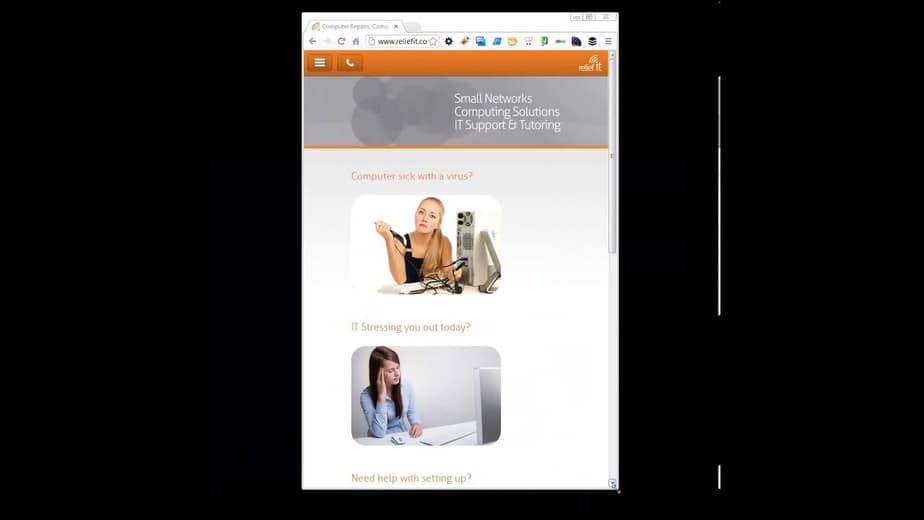 Mobile website responsive design video demonstration banner