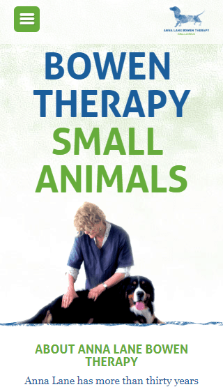 Anna Lane Bowen Therapy website mobile homepage