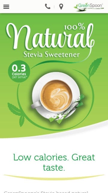 GreenSpoon website mobile homepage