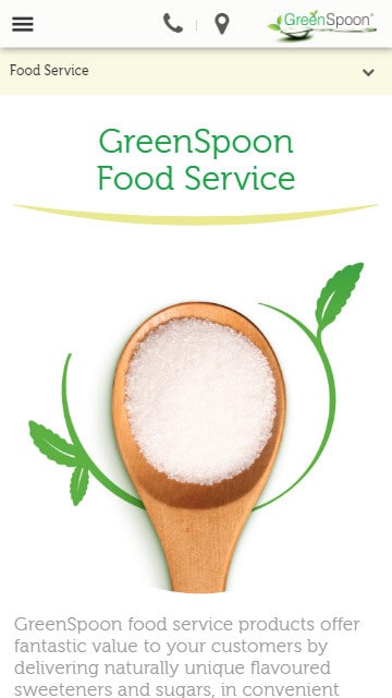 GreenSpoon website mobile product page