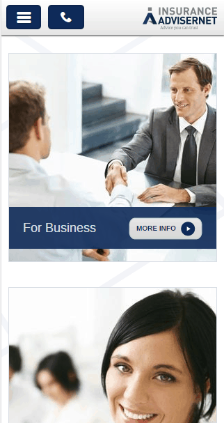 Insurance Advisernet Australia South East website mobile homepage