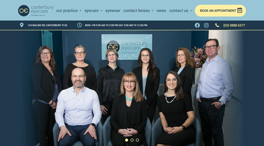 Canterbury Eyecare - Responsive Website for Optometrists